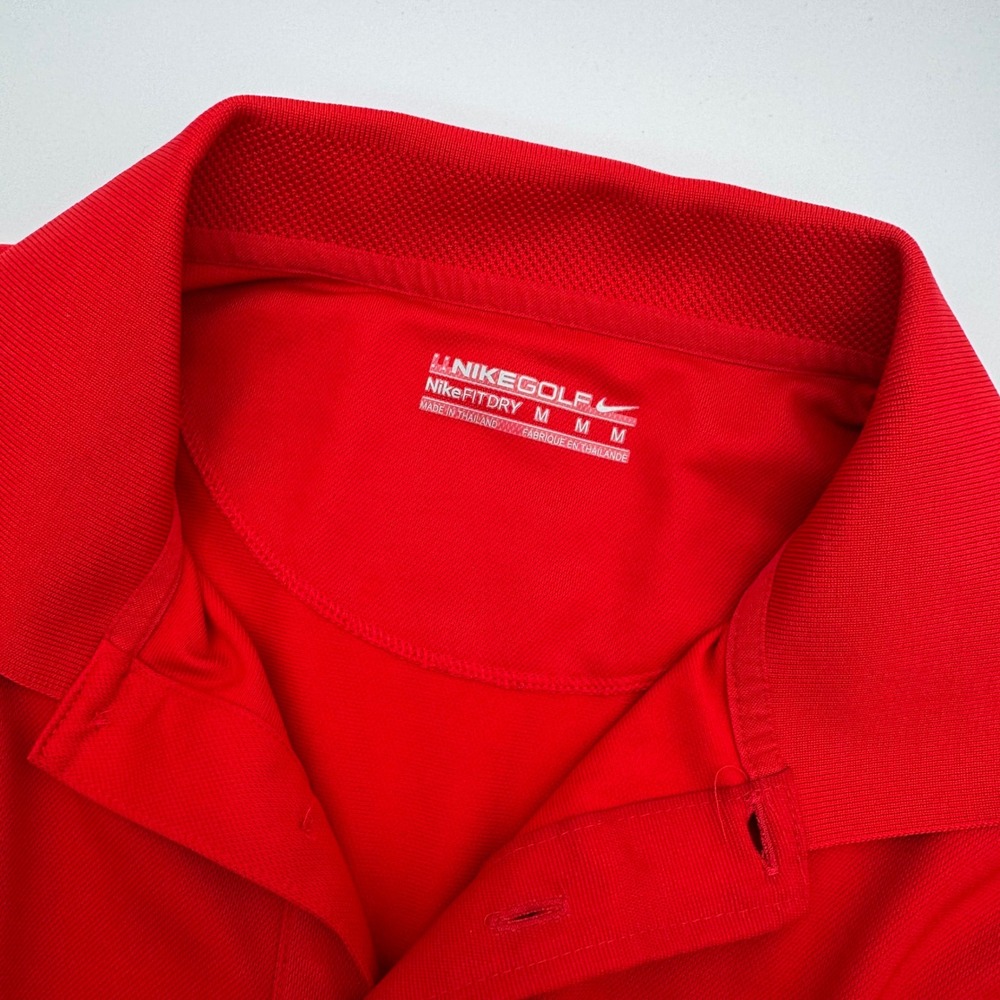 Nike Golf Dri-FIT Polo Shirt Mens Medium Red Short Sleeve Performance Golf Top - Picture 2 of 4